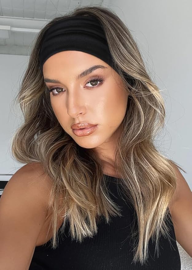 AKTVSHOW Black Headbands for Women Non-Slip Head Band for Women’s Hair Wide Thick Sweat Hair Bands, Trendy Hair Accessories for Women