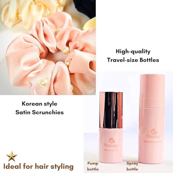 VIVEDGE| Curly Hair Comb Set Gift set | Carbon Fiber Detangler Wide Tooth Parting Combs anti static frizz-free with Premium Acccessories for Styling | Gift for loved ones (Black-Pink)