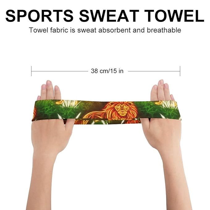 Headbands Athletic Sweatbands Breathable Headbands Elastic Women Men for Football Basketball Running Exercise (3d Rasta Rastafarian African Lion)