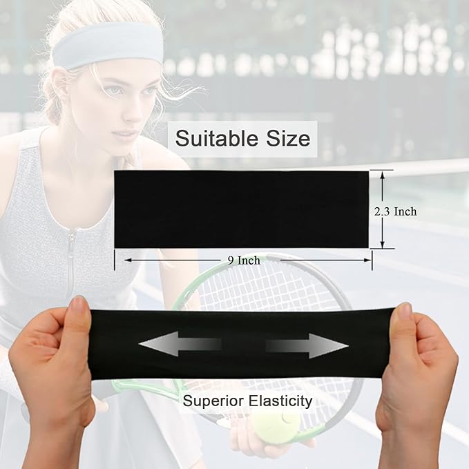 9PCS Headbands for Women and Men Stretchy Headband Soft Hair Band Fashion Head Bands for Women's Hair Workout Yoga Running Unisex Accessories Multi-color