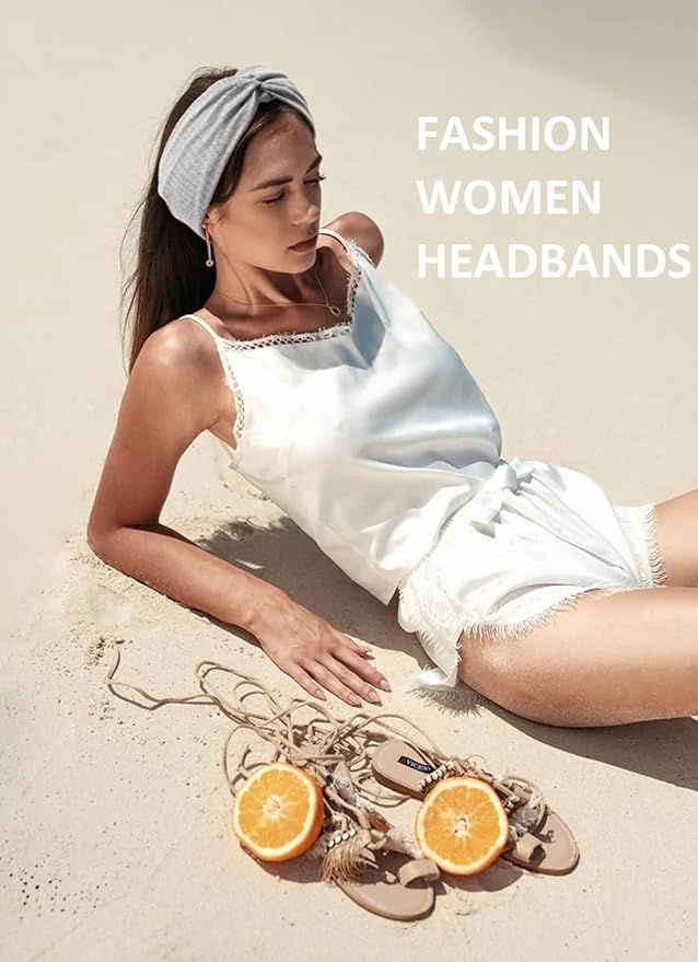 Tobeffect Non Slip Headbands for Short Hair - Yoga, Workout, Running Sport Elastic Hair Bands, Twist Turban Wrap for Girls