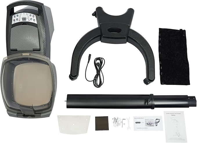 Hair Steamer, 7 Light Professional Standing Deep Conditioning Hair Steamer, Household Hair-Care Machine with Hair-Care Hood & 57.49 oz Water Tank for Salons Barbershops (Black)