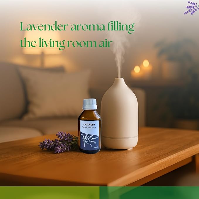 Roots & Above 100ml Pure Lavender Essential Oil – 99% Natural for Candle Making, Soap Making, Diffusers, Humidifiers, Massage, Skin & Hair Care