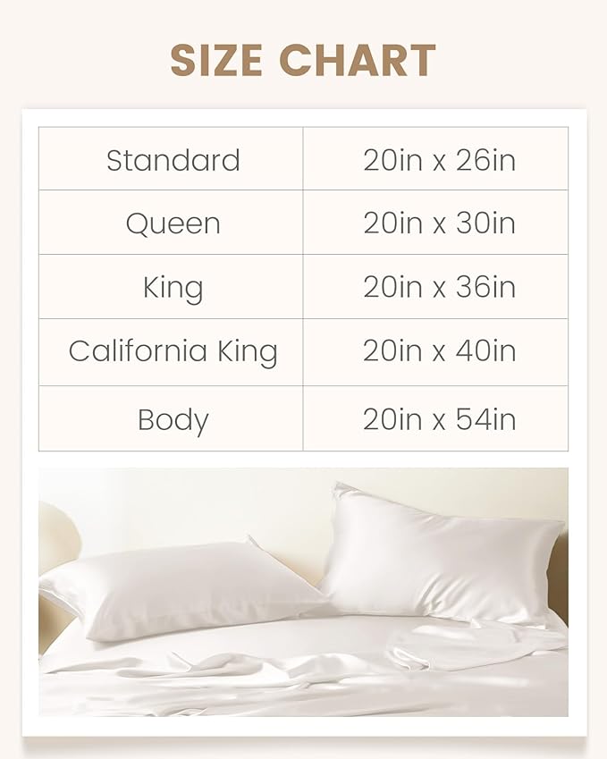 THXSILK 100% Pure Mulberry Silk Pillowcase for Hair and Skin, Highest 6A+ Grade Pure Silk Pillow Case Standard Size, Real Silk Pillowcase with Concealed Zipper(White, Standard)