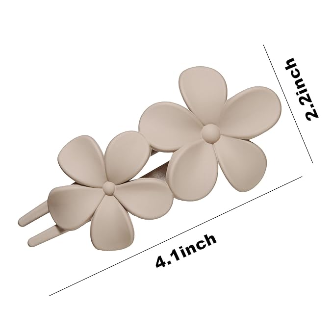 8 Pcs Flower Hair Claw Clips, Matte Flat Frangipani Hair Clips, Beach Tropical Party Strong Hold Jaw Hair Clips for Women Girls Thin Thick Curly Straight Hair Accessories (8 PCS Frangipani)