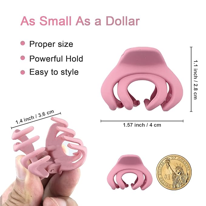 Small Hair Clips for Women Girls Kids, Tiny Hair Claw Clips for Thin/Medium Thick Hair, 1.5 Inch Mini Jaw Clip Matte Octopus Clip with Gift Box (Pack of 10 Colors)