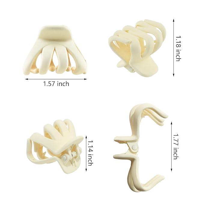 4cm Matte Small Claw Clips Sturdy Octopus Hair Clips 9 Pcs Small to Medium Neutral Hair Clips with Teeth for Women and Girls Thick Hair Holder Half Bun Well, Non-slips.(Beige Brown and Khaki)