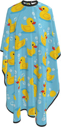 Extra Large Hair Styling Cape, Haircut Apron Yellow Rubber Ducks Soap Bubbles Blue Haircuting Salon Cape Gown for Hair Cutting Styling