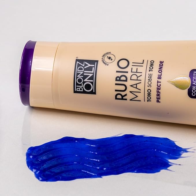 Hair Purple Toning Mask | Eliminates Brassiness | Neutralizes Yellow & Orange Tones | Rubio Marfil Blonde Pearl with Argan Oil Perfect Blonde (Beige) 11.8 Fluid Ounce (350 ml)