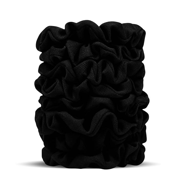 Satin Scrunchies for Women – 8PCS Blush & Brown Silk Hair Ties Set – No Crease, Frizz-Free, Gentle Elastic Hair Bands, Soft & Stylish Everyday Hair Accessories Gifts