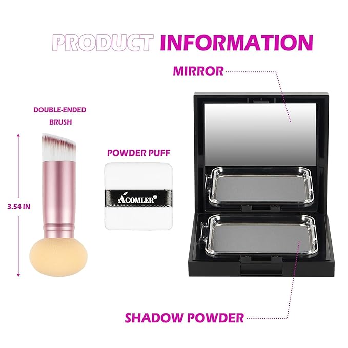 Acomler Root Touch Up Powder, Root Touch Up Hair Color, Talc-Free Hairline Powder for Thinning Hair, Gray Hair Coverage for Women Men, Includes Makeup Brush (Gray, 0.42oz)