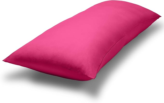 Bare Home Microfiber Body Pillow Cover - Ultra Soft - Cooling Pillowcase - Double Brushed - Pillowcase with Zipper Closure - Easy Care (20''x54'' Body Pillow Cover, Pink)