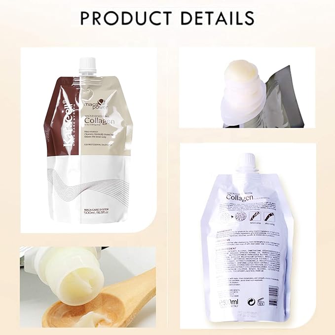 Collagen Hair Treatment Deep Repair Conditioner Argan Oil Keratin Hair Treatment For Dry Damaged Curly Bleached & All Hair Types. 16.9 Oz 500ml
