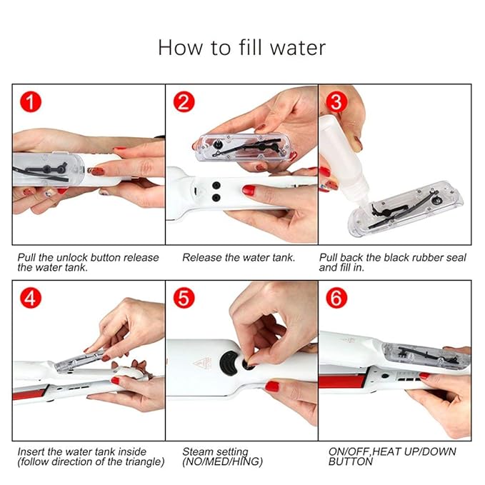 DORISILK Steam Hair Straightener and Curler Iron 2 in 1, Professional Salon Infrared Flat Iron Wide Tourmaline Ceramic Plate, Vapor Straighteners for Hair Instant Heat Up Adjustable Temp, 2 Inch White