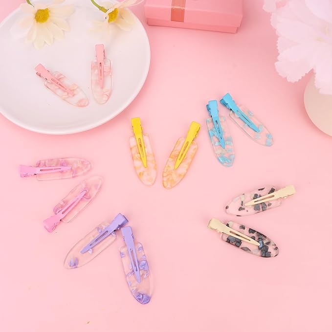 CURASA 12PCS No Bend Hair Clips No Crease Flat Hairclips For Hairstyling Creaseless Makeup Clips Alligator Hair Barrettes Bangs Seamless Duckbill Hair Accessories Hair Salon For Women Girls