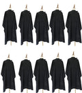 Salon Barber Hairdressing Capes with Snaps Hair Cutting Cape Hair Stylist for Women Men Adults Kids Black Waterproof (10PCS)