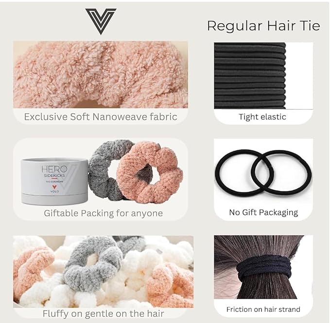 VOLO Salt White Spa Headband & Scrunchie Set for Women | Towel Hair Accessories for Makeup, Washing Face, Self Care & Skin Care | Ultra Soft, Absorbent & Stretchy | Perfect Pair Bundle | Microfiber