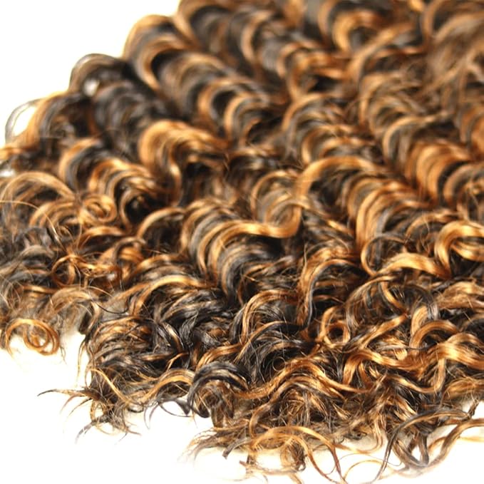Highlight Bundles Human Hair P1B30 Deep Wave Bundle Brazilian Virgin Remy Hair 3 Bundles 18 20 22 Inch Niegmeag Double Weft 2 Tone Black and Light Brown Deep Wave Bundle