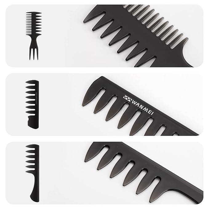 Tbestmax 6 Pcs Hair Comb Styling Set Tail Combs Afro Pick Pik Brushes African American Hair Brush Barber Black