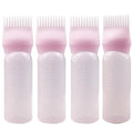 4 PCS Root Comb Applicator Bottle,Hair Oil Applicator Bottle for Hair Dye Shampoos Salons.6oz（pink）
