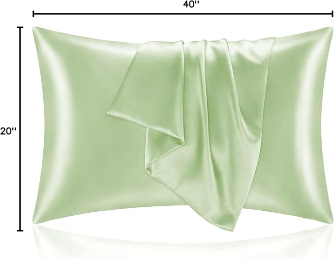 BEDELITE Satin Pillowcase for Hair and Skin, Super Soft and Cooling Similar to Silk Pillow Cases 2 Pack with Envelope Closure, Gift for Women Men(20"x40" King Size, Gleam)