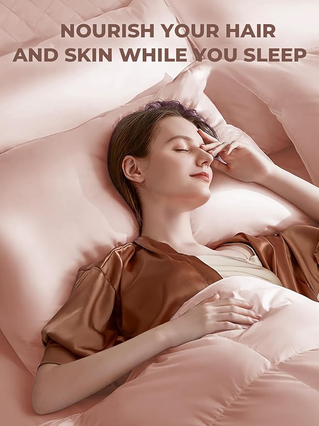 Mulberry Silk Pillowcase for Hair and Skin, SGMSILK 22 Momme Natural Silk Pillow Cases with Zipper, 6A Soft and Smooth Single Sided Pure Silk Pillow Cover (Coral Pink, King 20"x36")