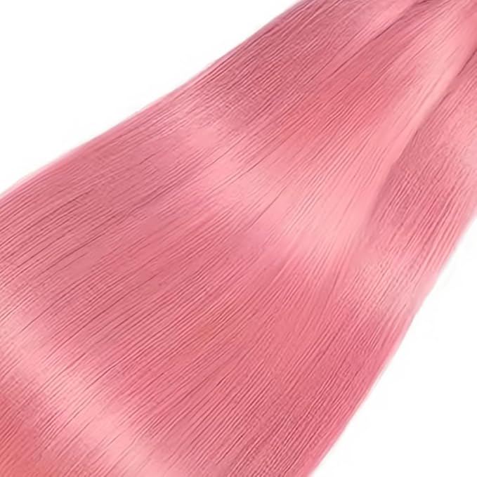 Light Pink Human Hair Bundles Pink Straight Bundles 24 26 28 Inch Niegmeag Hair Unprocessed Brazilian Virgin Remy Hair Extensions For Woman