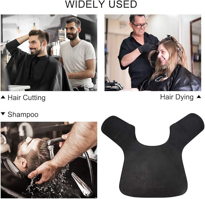BARBER PRO Salon Cutting Collar, Waterproof Hair Cutting Cape Neck Fitting Accessories, with Adjustable Closure, Non-Slip Neck Wrap for Hairdressing, Hair Dye or Hair Cut -Black