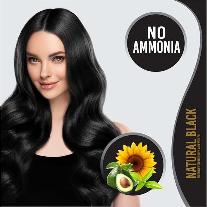 Creme Hair Color Permanent Hair Dye Color - With Improved Creme Formula for Gray Coverage Ammonia Free Hair Color Dye for Rich Bright Long lasting (Black, 3.04 Fl Oz) - Pack Of 2