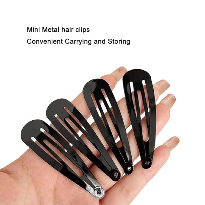120PCS Black Hair Clips for Girl Metal Snap Hair Barrettes, 2 Inch Hair Accessories for Girl & Kids Women (6 Styles) By CYBAUG