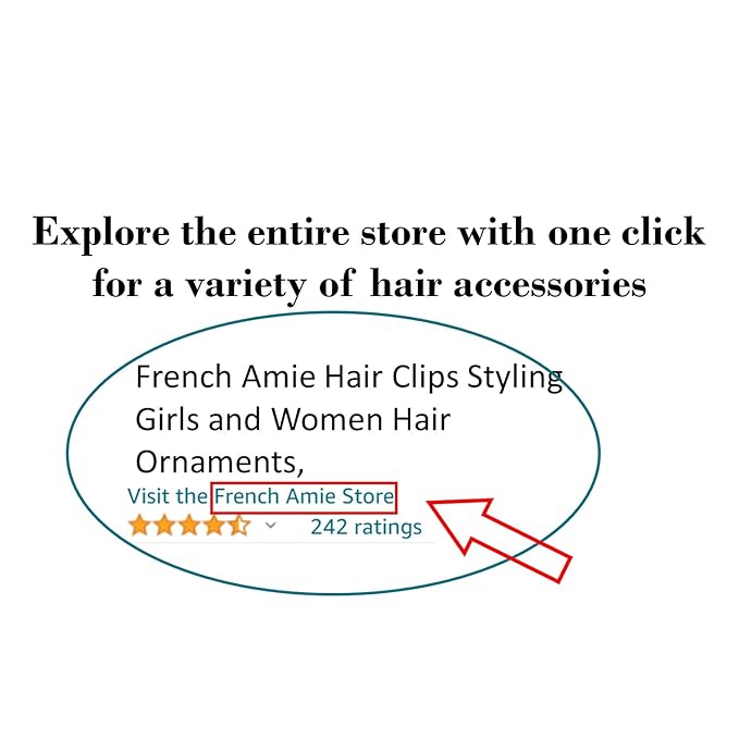 French Amie Long and Thin Ivory Black Large 4” Celluloid Acetate Handmade Automatic Hair Clip Barrette with No Slip Sturdy Silver Clasp for Women and Girls, Made in France