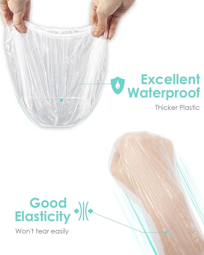 Auban Disposable Shower Cap, 100 PCS Hair Cap Thickening Clear Plastic Waterproof Bath Caps for Hair Treatment, Spa Salon Hotel and Home Use, Portable Travel(17.3)