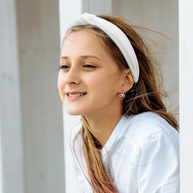 VELSCRUN 12 Pack Headbands for Women Gilrs White Fashion Pink Knotted Head Bands Solid Red Headband Non Slip Hair Band for Women's Thin Thick Short Hair Face Wash Hair Accessories Gifts for Women
