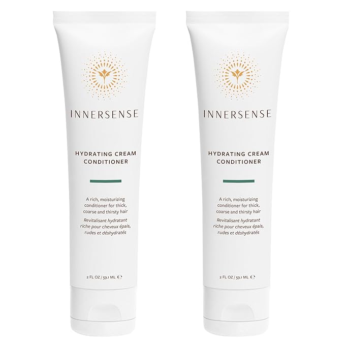 INNERSENSE Organic Beauty - Natural Hydrating Cream Conditioner | Deep Hydration, Nourishing, For Dry, Thick Hair | Non-Toxic, Cruelty-Free, Clean Haircare (2 Pack - 2 fl oz | 59.1 mL each)