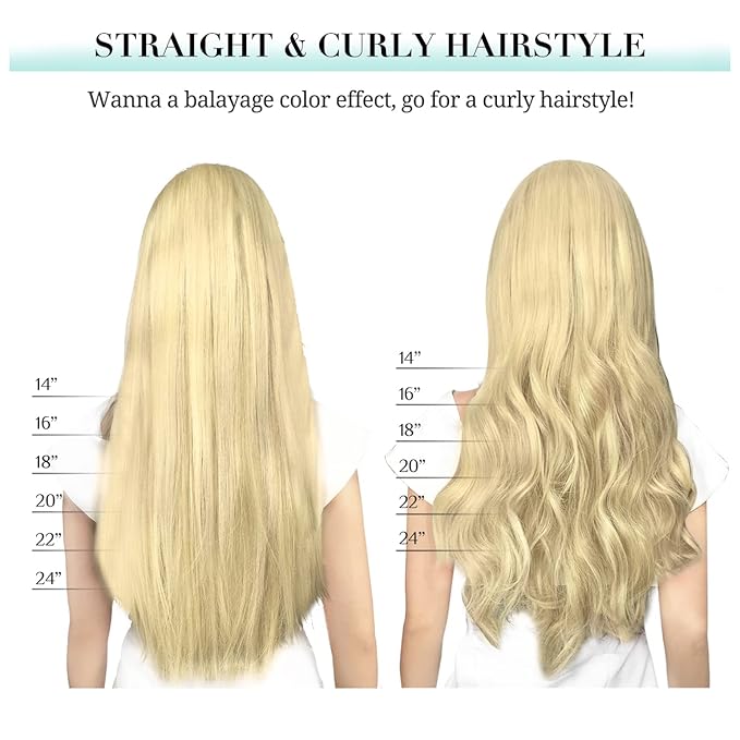 DOORES Clip in Hair Extensions - Dirty Blonde, 22 Inch, 7pcs 120g - Real Human Hair for Women, Thick Silky Straight Natural Extensions