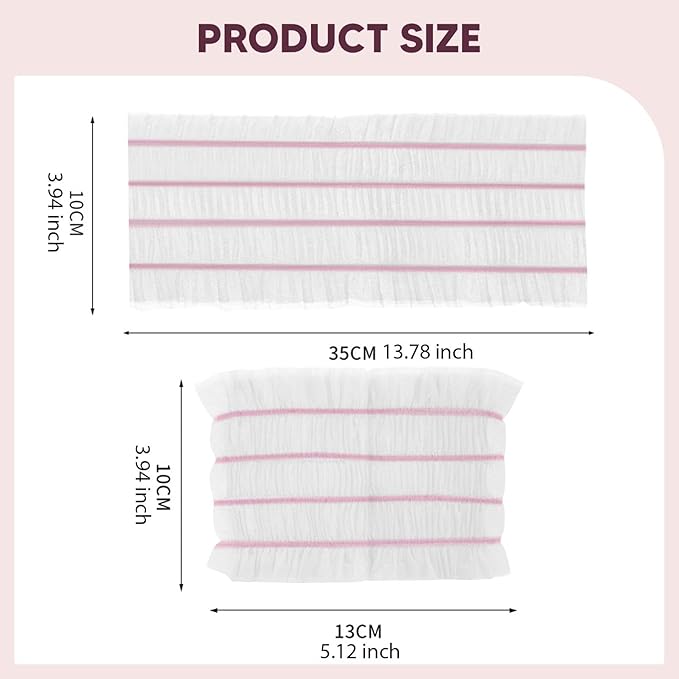 100Pcs SPA Facial Headbands SPA Makeup Headbands Skincare Hair Bands Makeup Head Wraps for Bath Home Showering Personal Use, White Pink