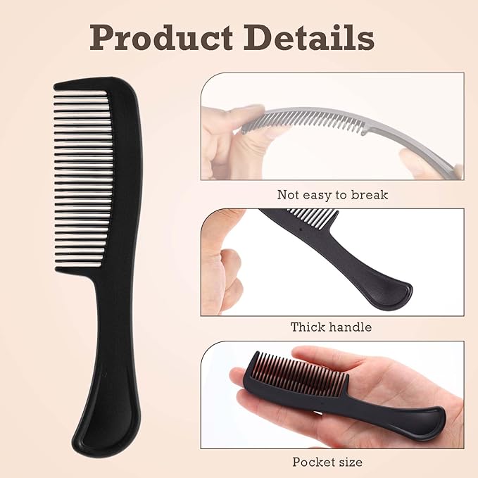 200Pcs Black Combs in Bulk, Individually Wrapped Widen Comb, Sturdy Hair Comb for Women and Men, Hair Combs for Home Homeless Hotel Shelter Charity Church Travel Nursing (5.9 Inch)
