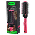 Hair Brushes for Women - Self Cleaning Blow Dryer Brush Detangler Round Brush Roller Retractable Travel Hairbrush Pink Birthday Gifts