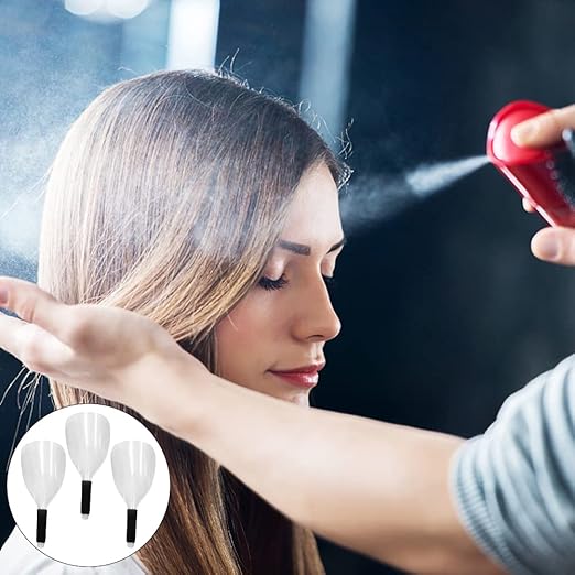 3PCS Barber Salon Face Shield,Clear Plastic Hairdressing Haircut Face Mask,Reusable Hairspray Shield Hairspray Face Shield with Sponge Handle for Hairdressing Makeup(Transparent,size:12.60 x 5.91inch)
