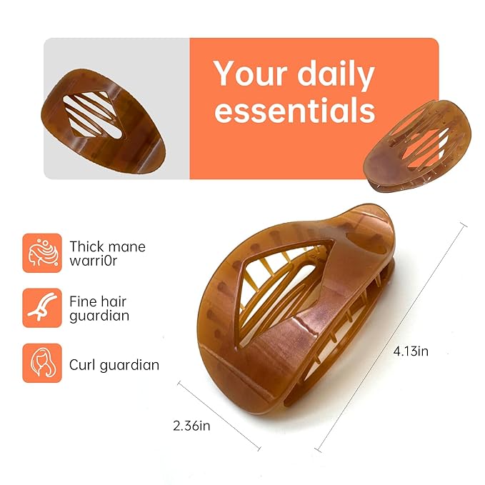 6 Pcs Flat Hair Clips for Women – Nonslip Duckbill Hair Clips, Strong Hold Styling Clips, Sectioning Duckbill Barrettes for Salon & Everyday Use (A)