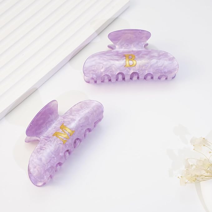 Initial Cute Hair Clips - Purple Letter Elegant Hair Claw Clips, Fashion Glitter Claw Clips Durable Hair Clips, Wedding Gift, Bridesmaid Gifts, Birthday Gifts, Christmas Gift, Letter J