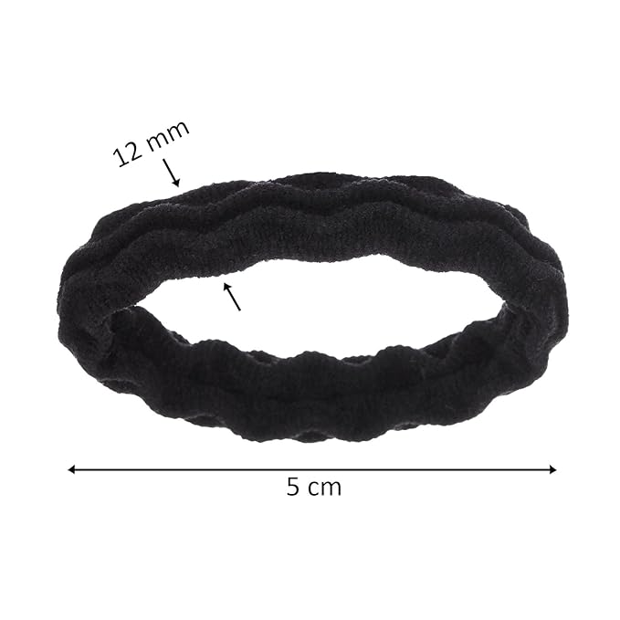 Expressions 18 Count Hair Tie Set in Classic Black - Waved Ponytail Elastic for Women and Girls - Hair Accessories Value Pack - Black Hair Ties for Everyday Use