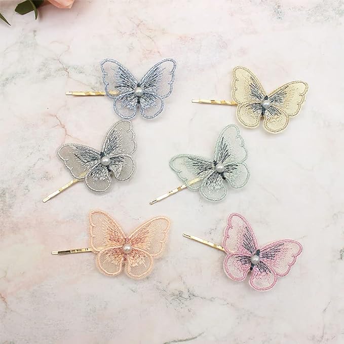 WHITEBRIDGE 12pcs Colorful Butterflies Barrettes Hair Clips for Hair Decoration - Colorful Butterfly Hair Clips For Women Girls.