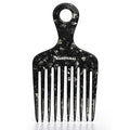 14MX Hair and Beard Wide Tooth Comb for Women and Men, Cellulose Acetate, Curly Thick Afro Hair Styles, 5.5 inches(14 cm), Black, 1 PACK
