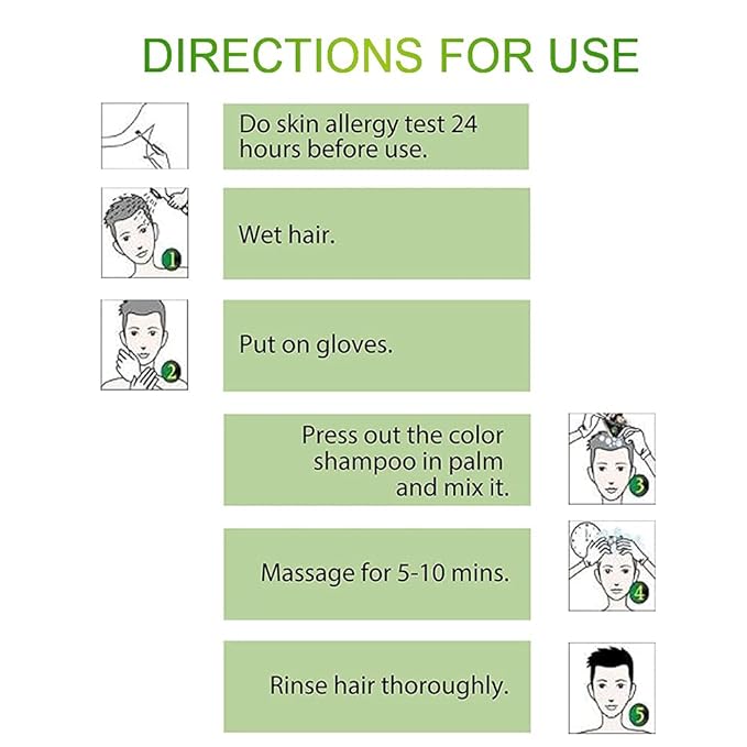 Dexe Hair Dye Shampoo 14.1 Fl Oz, Gray Hair Coverage, Black Hair Dye, Hair Color Shampoo, Black Hair Shampoo for Men & Women
