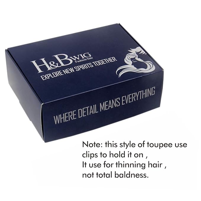 H&Bwig Men Short Toppers Hairpiece Clip in Hair Extensions for Covering White Loss Hair Toupee (Blonde)