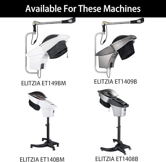 Elitzia Professional Steam Cap Waterproof Hair Steamer Bonnet for Micro Mist Scalp Massage Deep Conditioning Black Hair Care Salon Treatments (3pc Gray)