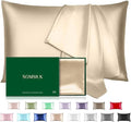 Mulberry Silk Pillowcase for Hair and Skin, SGMSILK 22 Momme Natural Silk Pillow Cases with Zipper, 6A Soft and Smooth Single Sided Pure Silk Pillow Cover (Champagne, Standard 20"x26")
