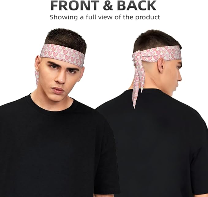 Sports Tie Headband Bandana Running Athletic Sweat Band Elastic Adjustable Sport Head Tie for Men Women Head Ties Ninja Tie Headbands Tennis Sweatbands Soccer Basketball Teams Running Head Band