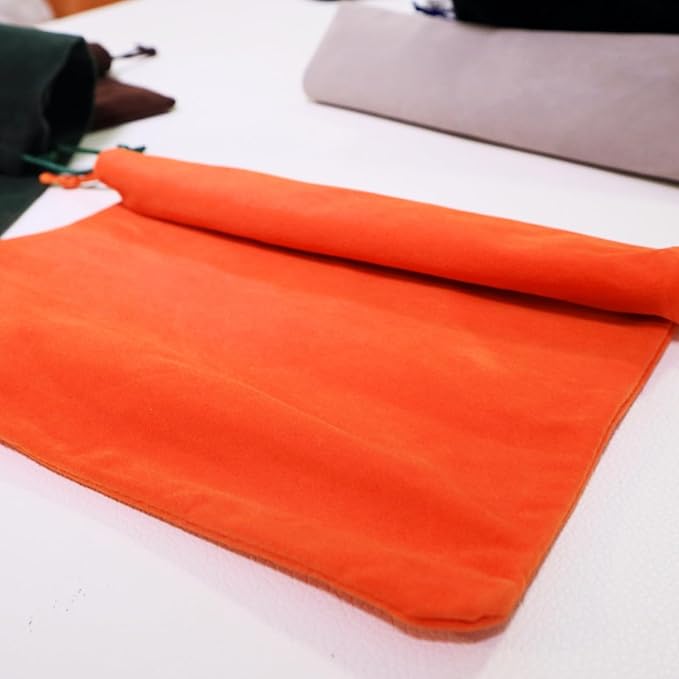 Aestivate 8 Pack Large Velvet Drawstring Pouch, Velvet Bag 8×10 Inch Storage Bag Cosmetics Pouches Dust Bag 8 Pieces(Orange)